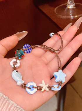 新中式简约复古气质编织手链