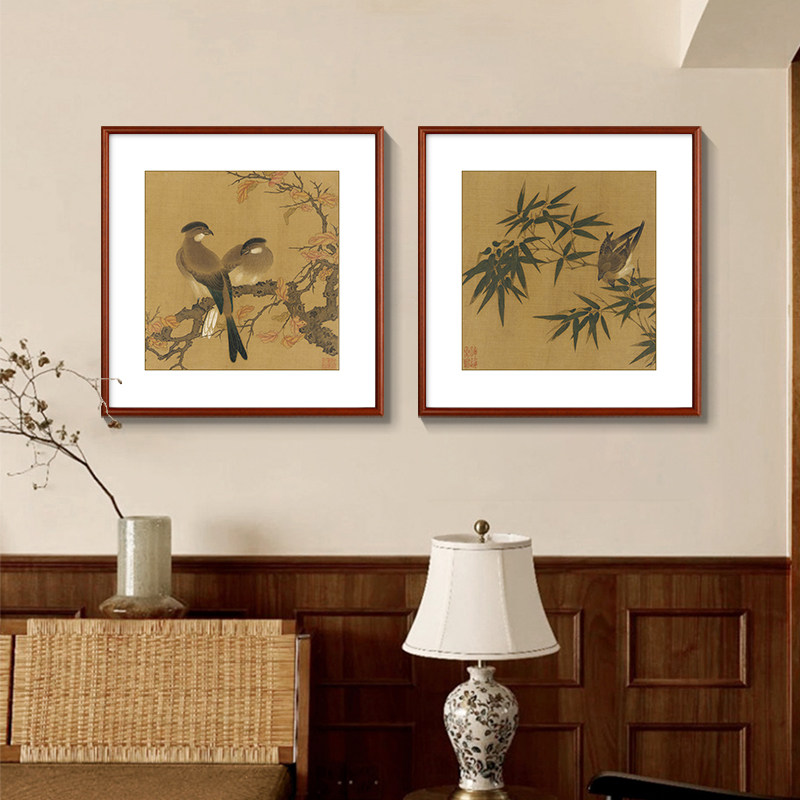 宋代鸟斗方装饰画名家国画客厅沙发背景墙书房茶室玄关挂画,淘宝优惠券,粉丝福利购,淘宝优惠卷