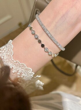 夏日清冷感爆闪泡泡彷钻手炼女轻奢小众精致2025新款手串叠戴手饰