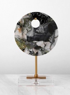 新中式大理石摆件创意家居软装搭配D客厅玄关卧室酒店办公室装饰