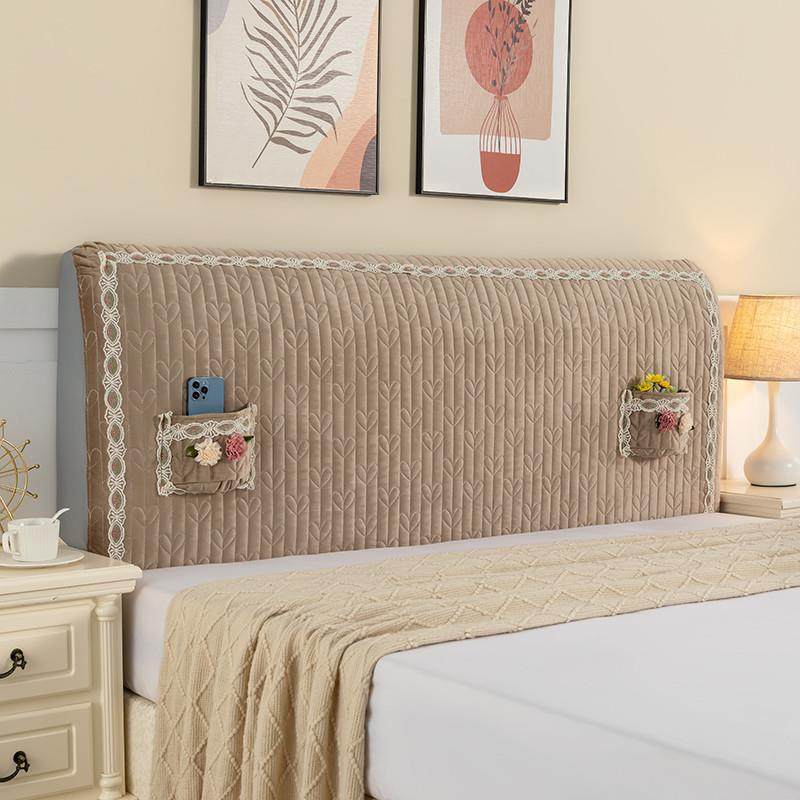 加厚夹棉防尘法兰绒床头罩全包床头欧式韩式弹力布床头罩,淘宝优惠券,粉丝福利购,淘宝优惠卷