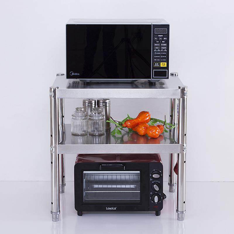 加厚无磁不锈钢厨房钢置物架微波炉烤箱锅碗蝶多功能收纳两层落地,淘宝优惠券,粉丝福利购,淘宝优惠卷