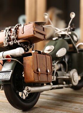 复古老式BM摩托车摆件创意商场橱窗工艺装饰品拍摄道具摆设
