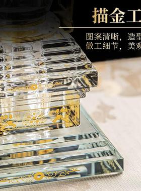 博福水晶舍利塔供奉用品七彩LED插电菩提塔家用如来宝塔大号摆件