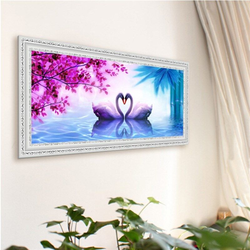 5D钻石画天鹅之恋砖石秀贴满钻十字绣客厅卧室结婚庆新款钻石绣,淘宝优惠券,粉丝福利购,淘宝优惠卷
