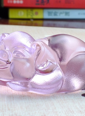 酒柜装饰琉璃猪猪猪宝宝工艺品水晶小猪玻璃招财金猪饰品爱