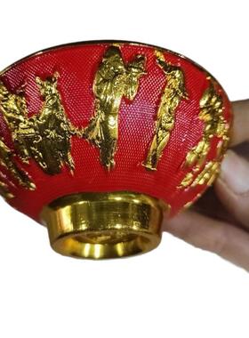 古玩彩八仙过海图碗摆件家居餐桌收藏摆饰工艺品