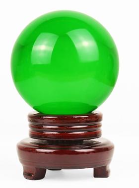 水晶球摆件黄紫粉红蓝玻璃球白色透明圆球梦幻中式