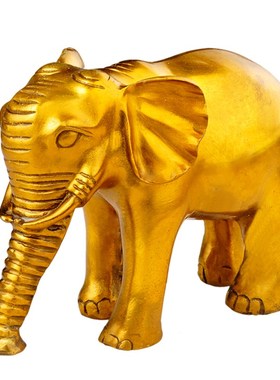 普生缘纯铜铜大象摆件吸水铜象一对家居办公室工艺开业礼品大象