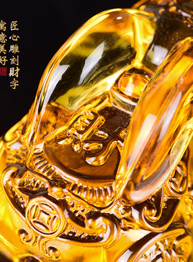 水晶兔子摆件琉璃十二生肖小兔家居车载装饰招财纳福兔年生日礼品