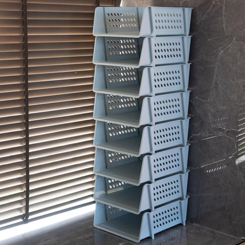 文件栏收纳盒桌面资料架书籍档案架置物塑胶盘叠加书立架办公多层 - 图1