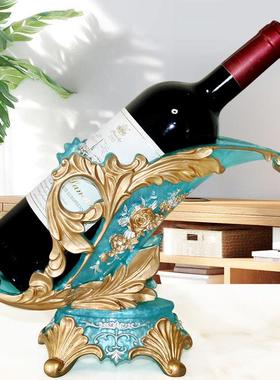轻奢高级感红酒架摆件高档创意乔迁新居酒柜酒架装饰品客厅家用