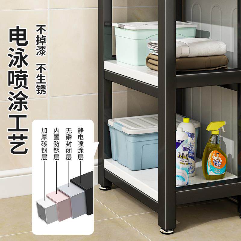 滚筒洗衣机置物架落地浴室阳台收纳烘干机上方储物柜空间利用神器 - 图3