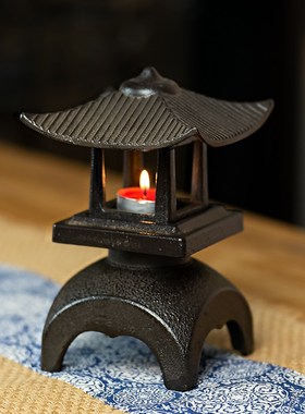 日式铸铁香塔仿古宫灯雪见灯烛台禅意建筑长安灯茶室民宿空间摆件