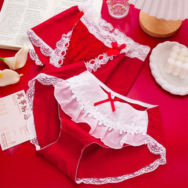 龙年本命年婚庆红色高腰中腰纯棉大码内裤女胖MM200斤新年喜庆红,淘宝优惠券,粉丝福利购,淘宝优惠卷