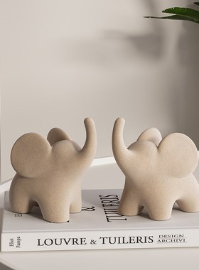 现代简约大象玄关客厅电视柜小摆件家居装饰品订婚结婚礼物送新人