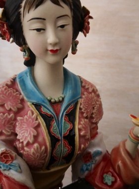 石湾公仔陶瓷十二金钗贾惜春手工红楼梦古典仕女饰品家居
