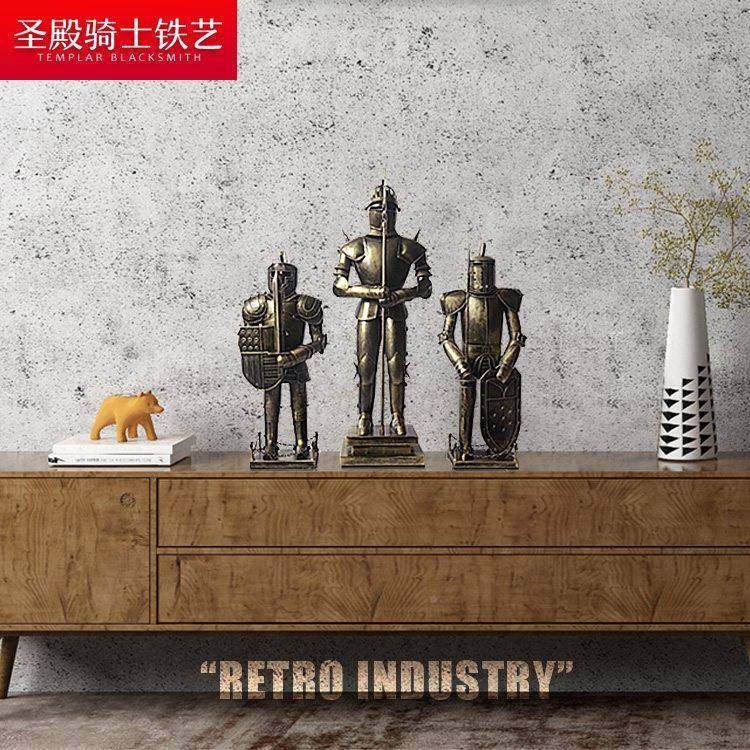 世纪TME北欧中式马轻奢罗盔甲摆件意复古欧式骑创士金属工艺品装,淘宝优惠券,粉丝福利购,淘宝优惠卷