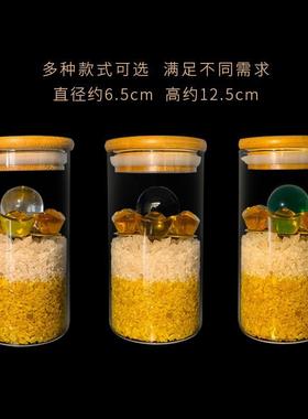 祥云阁2025甲辰龙年安忍水水晶球黄水晶碎石摆件地藏王六帝钱