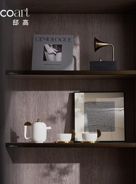 邸高家居 咖啡厅题迷你咖啡店吧台收银台背景柜氛围装饰