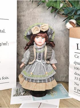 30厘米小号可爱陶瓷洋娃娃家居办公室客厅卧室个性摆件生日结婚礼