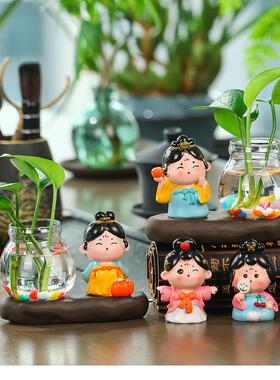 可爱唐仕女家居装饰品摆件客厅书房办公室桌面工位解压治愈系摆设