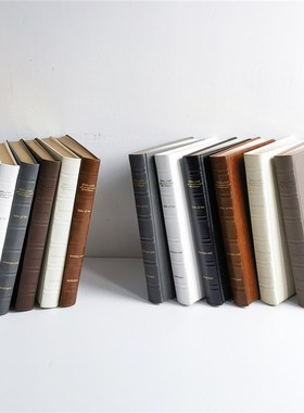 复古皮革真书样板房装饰皮质金边欧式极简风会所软装书籍陈列