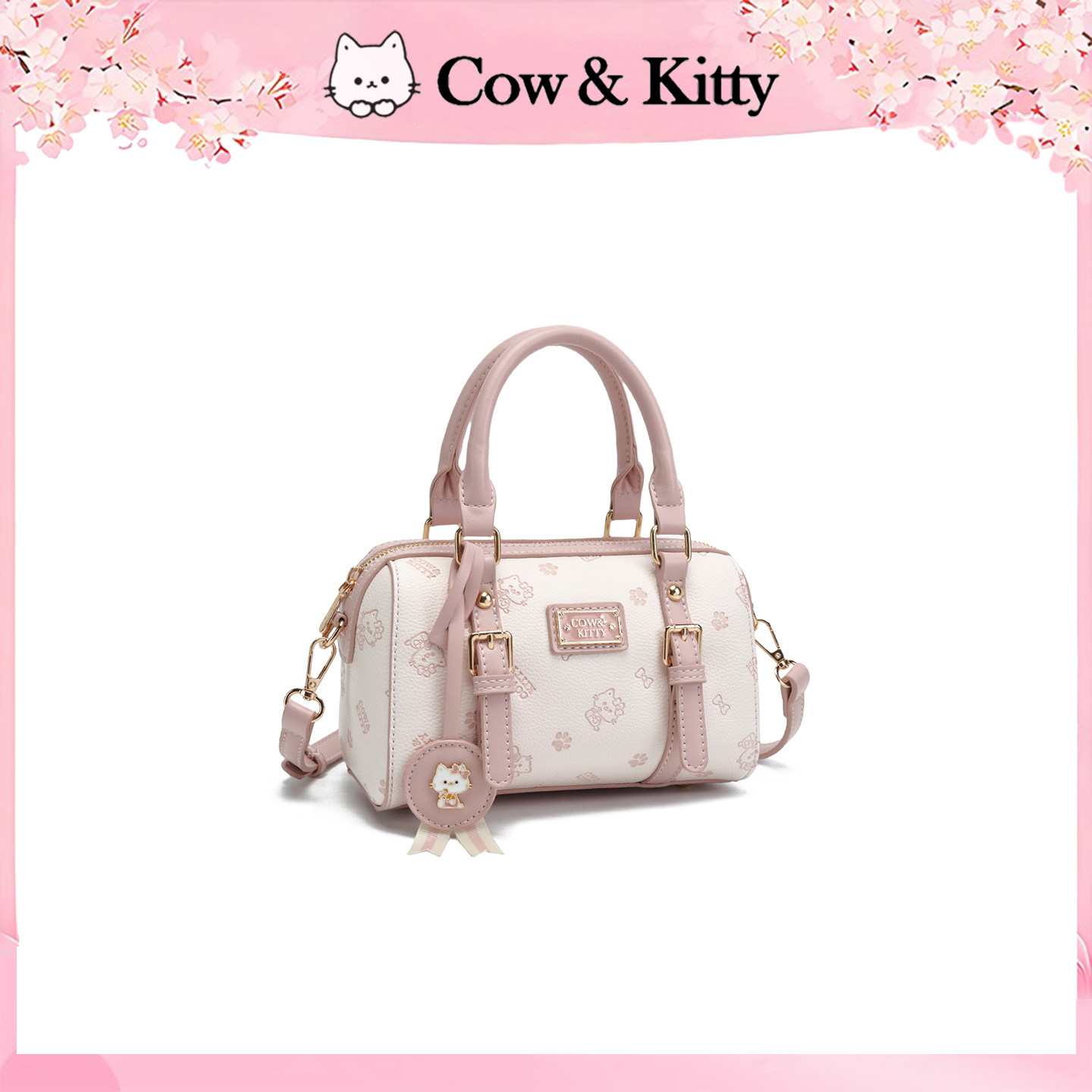 Cow&Kitty生日礼物卡通波士顿包女2025新款轻奢小众高级感斜挎包,淘宝优惠券,粉丝福利购,淘宝优惠卷