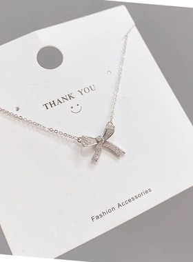 2025新款蝴蝶结钛钢锁骨链女