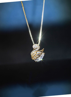 爆款小众轻奢简约满镶天鹅项链