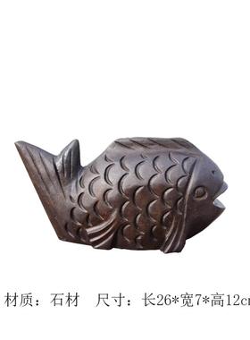 中式样板房售楼处天然石材摆件家居书房软装饰品青石雕刻小石马