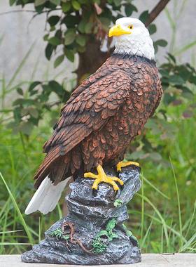 仿真老鹰庭院别墅家居工艺品动物树脂摆件雕塑户外园林田园装饰品