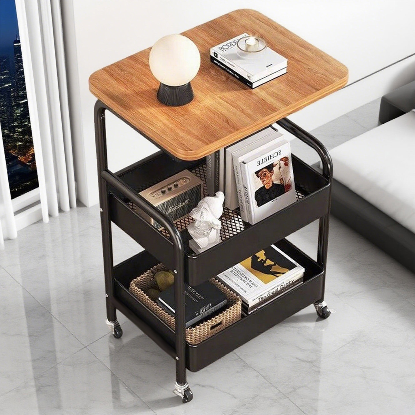 可移动小推车收纳办公桌置物架床头柜客厅沙发边茶几零食收纳架子,淘宝优惠券,粉丝福利购,淘宝优惠卷