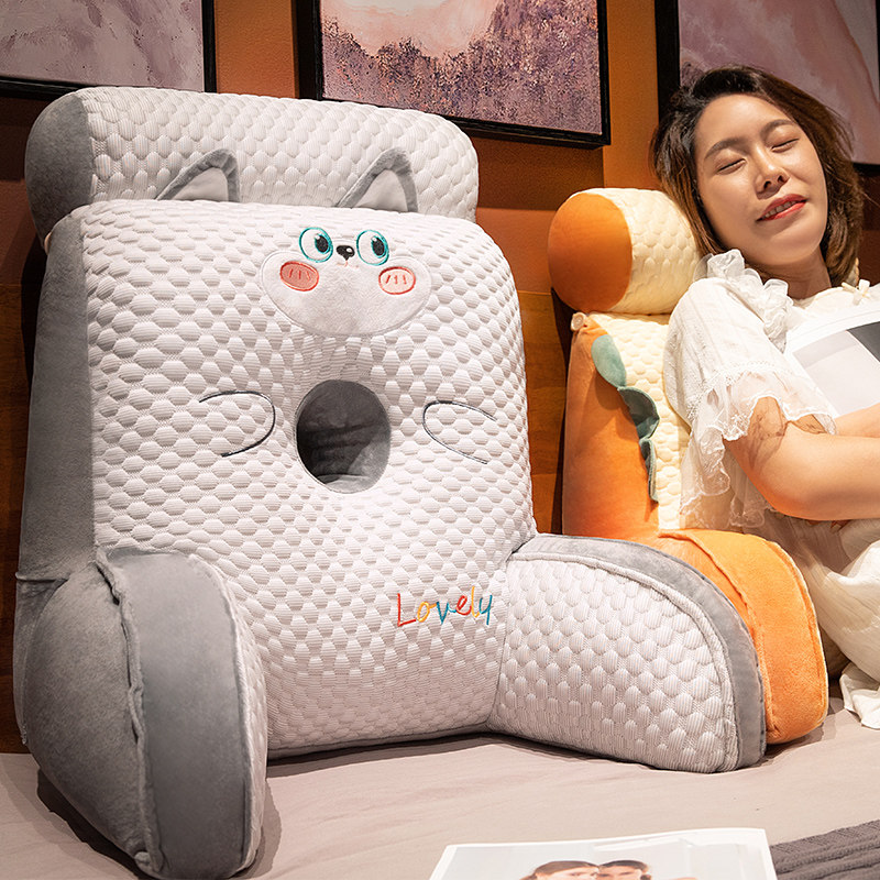 床头软包大靠背沙发靠枕靠垫学生宿舍腰靠腰枕看书玩手护腰新款,淘宝优惠券,粉丝福利购,淘宝优惠卷