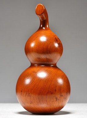 花梨木雕葫芦实木质葫芦摆件客厅家居装饰玄关桌面摆设开业送礼品