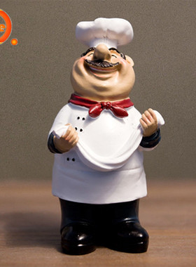 创意美式西餐厅甜品店家居摆设装饰品酒柜厨师套装小摆件客厅软装