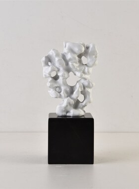 新中式太湖石摆件酒店售楼处客厅混搭假山软装饰品样板房轻奢摆设