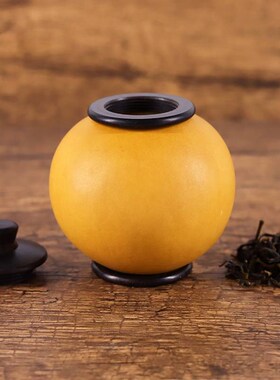 葫芦茶叶罐镶口天然茶罐盖子文玩单肚胡芦实木口盖饰品