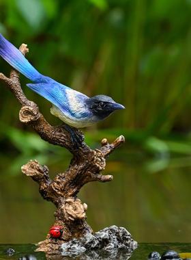 彷真翠鸟叶莺鸟摆件微景观动物小鸟园艺造景DIY材料盆景饰品树脂