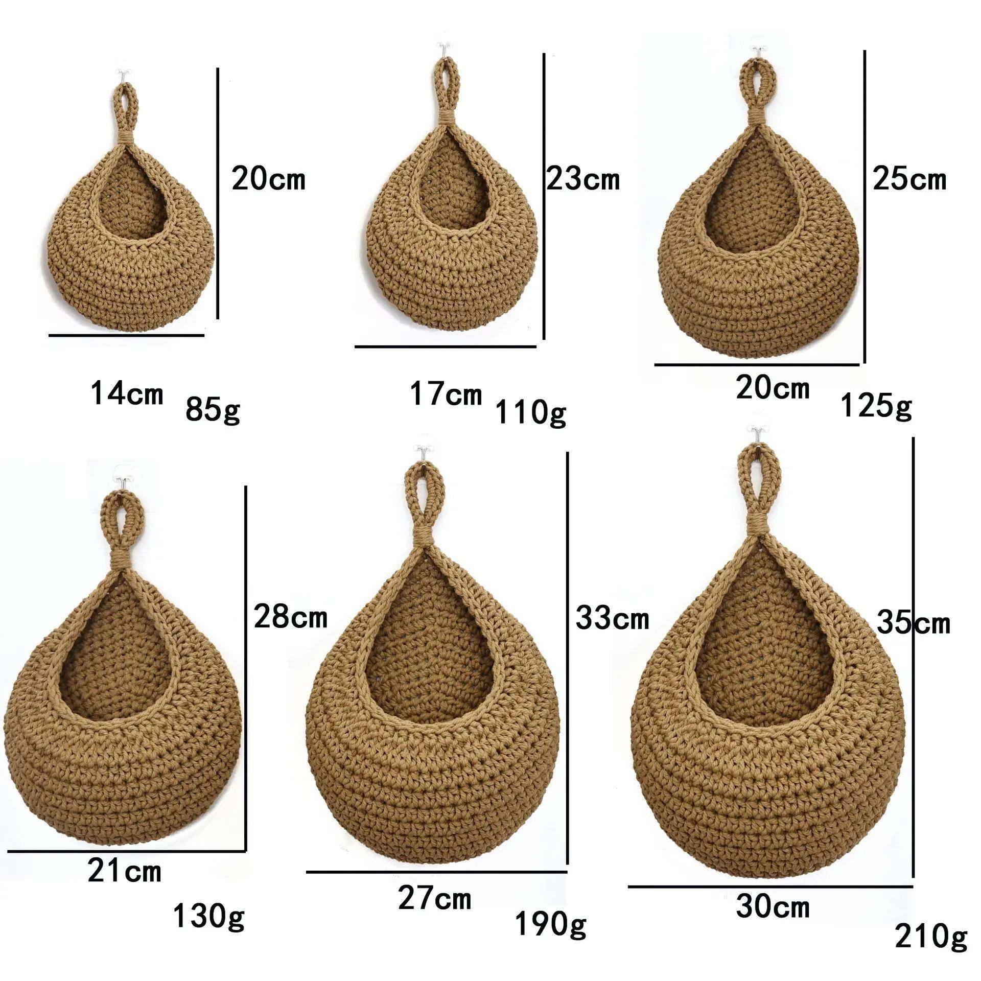 外贸壁挂式编织麻绳蔬菜水果篮厨房挂墙式生姜蒜头储物篮收纳袋,淘宝优惠券,粉丝福利购,淘宝优惠卷