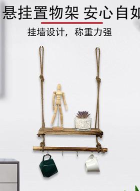 【新家的100个快递】ins风木板置物架入户玄关创意墙面装饰背景墙