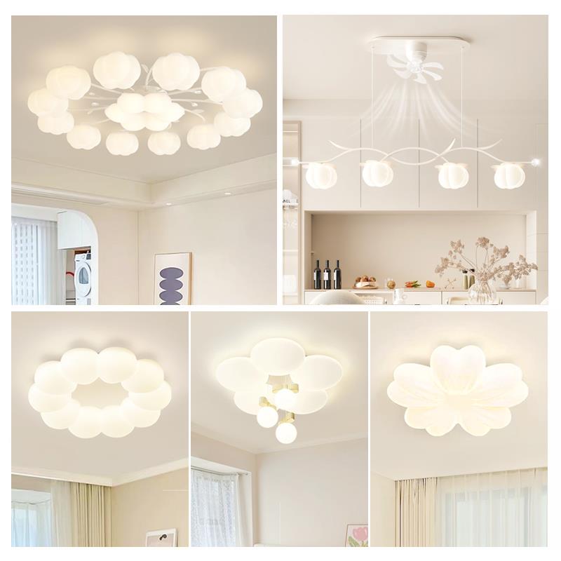餐厅灯吊灯2025新款法式奶油风吸顶灯简约现代大气全屋套餐组合灯 - 图0