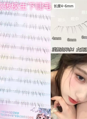 丝丝小姐转校生淡颜下睫毛仿真自然妈生感透明梗野生凌乱超细柔软