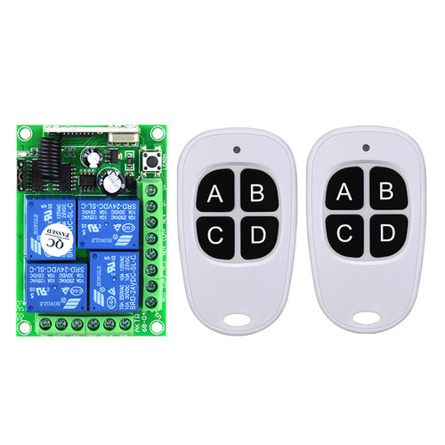 DC12V-24V4路无线数码遥控开关车灯喇叭车尾板升降机栅栏机电机开 - 图1