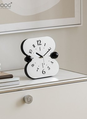 EMITDOOG奶油风客厅桌面摆件家居装饰品玄关高级感创意时钟摆放式