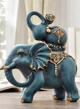 家居装饰品客厅摆件大象一对玄关招财镇宅酒柜电视柜办公室摆设