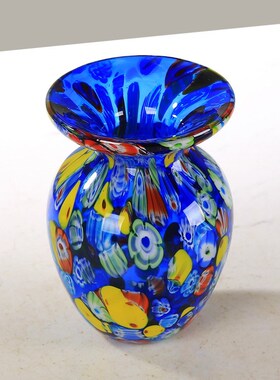 玻璃彩色艺术花瓶油画系摆件餐桌酒店客厅插花花器玄关软装饰摆设