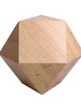 实木几何体球体圆锥圆柱多边体北欧创意陈设定制家俱摆件软装道具