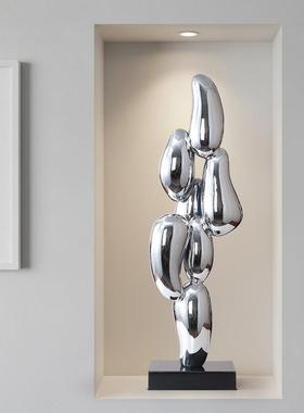 玄关艺术创意壁龛细高装饰大摆件客厅入户瘦长型轻奢抽象雕塑落地