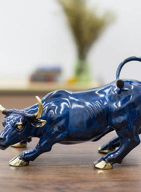 铜制华尔街牛摆件股市大号牛饰品家居装饰工艺品礼品酒柜桌面摆设